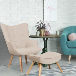 Fauteuil scandinave + pouf...